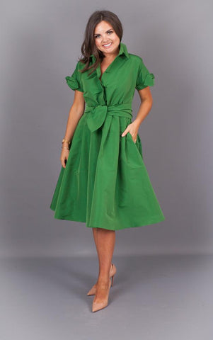 https://walkinwardrobeonline.com/products/green-a-line-dress-with-statement-tie-waist?variant=13926942244925