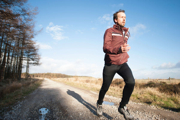 Patchy beard man exercising