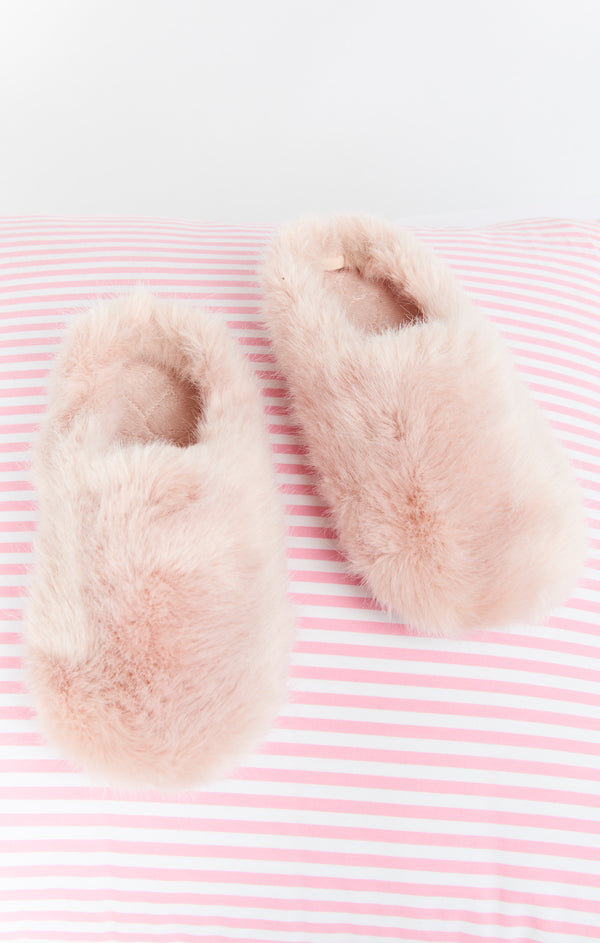 fuzzy platform slippers