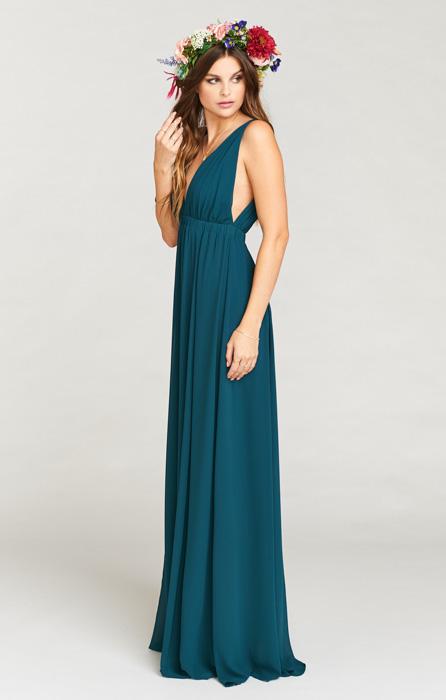 ava maxi dress steel blue chiffon