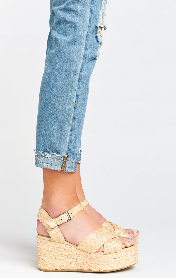 Steve Madden Pam Raffia Wedge Heels 