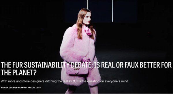 FASHIONISTA - THE FUR SUSTAINABILITY DEBATE: IS REAL OR FAUX BETTER FOR THE PLANET?