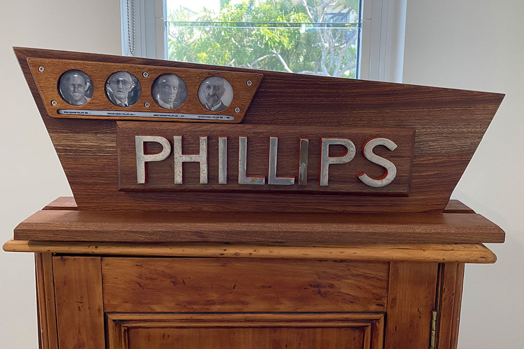 AS Phillips & Sons. These shopfront letters from my great grandfather are 100 years old.
