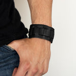 Plainly Plaited - Black Leather Urban Bracelet - Bling by Danielle Baker