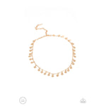 Champagne Catwalk - Gold Choker Necklace - Bling by Danielle Baker