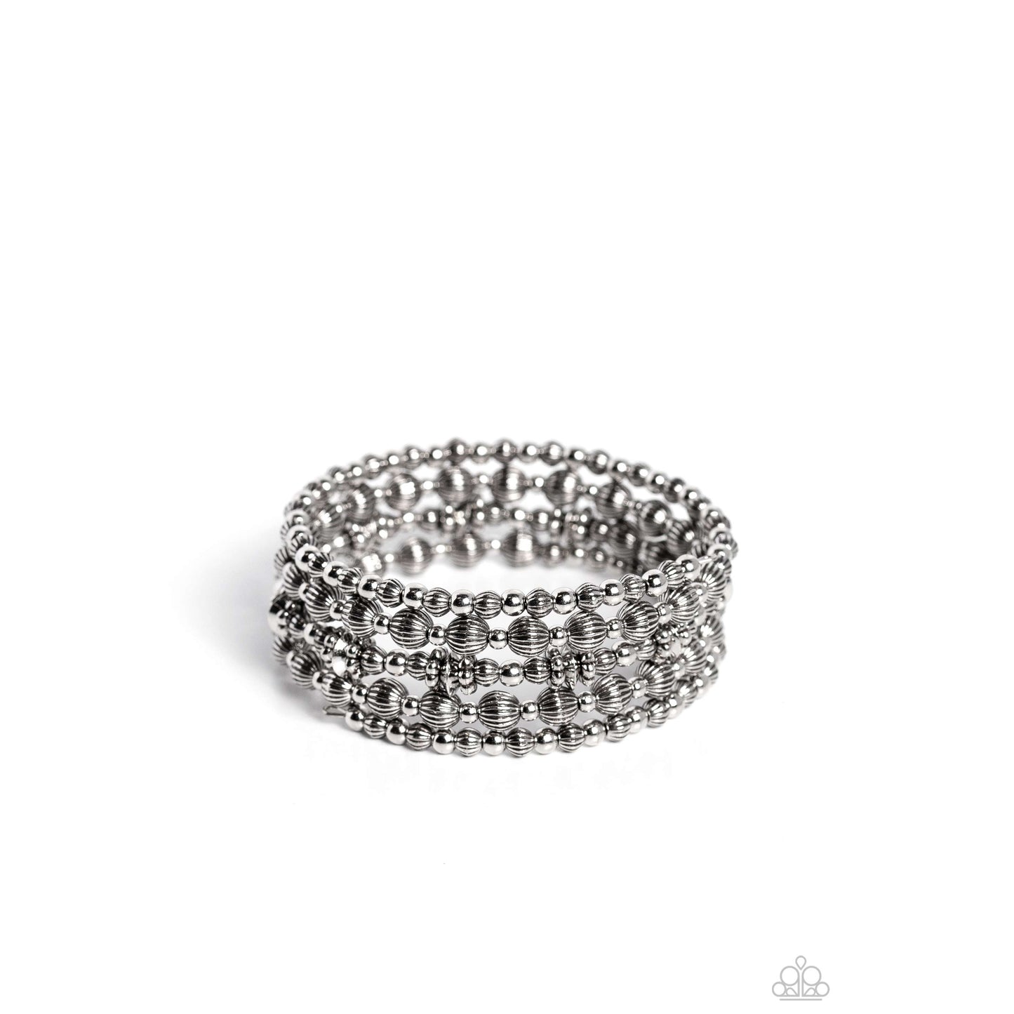 Striped Stack - Silver Coil Bracelet - Bling by Danielle Baker