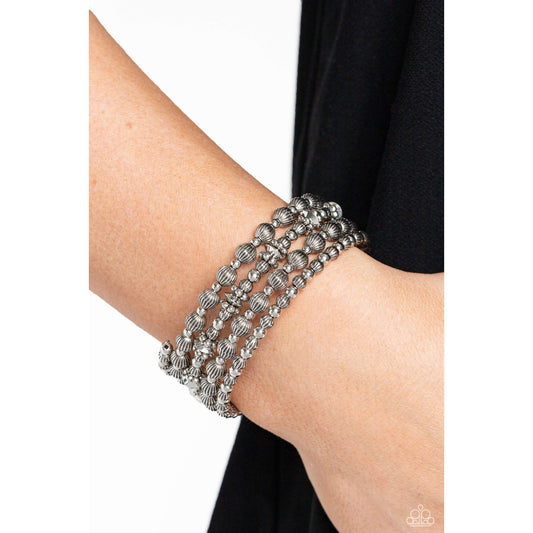 Striped Stack - Silver Coil Bracelet - Bling by Danielle Baker