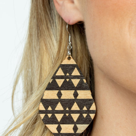 Zimbabwe Zoo - Brown Wood Earrings - Bling by Danielle Baker