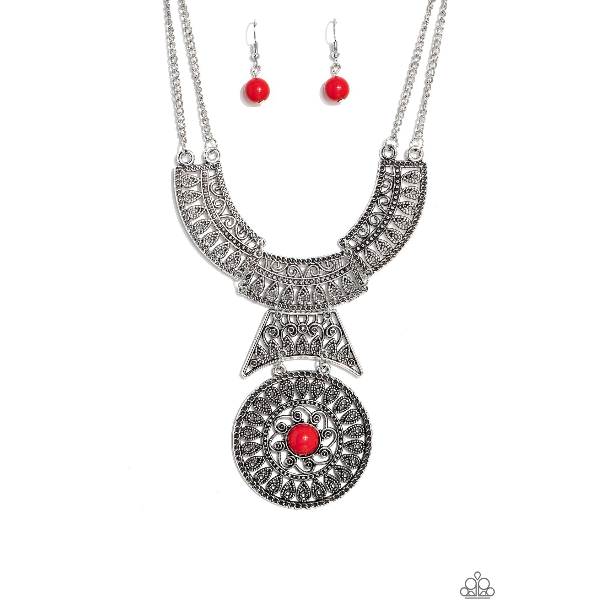 Fetching Filigree - Red Filigree Necklace - Bling by Danielle Baker