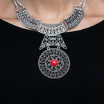 Fetching Filigree - Red Filigree Necklace - Bling by Danielle Baker