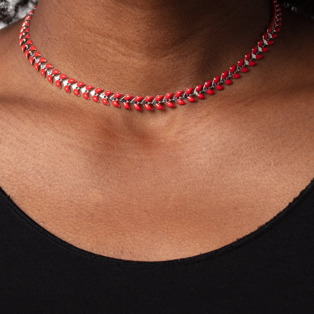 Grecian Grace - Red Necklace - Bling by Danielle Baker