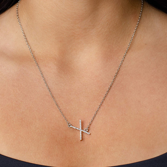 INITIALLY Yours - Silver Letter X Necklace - Bling by Danielle Baker