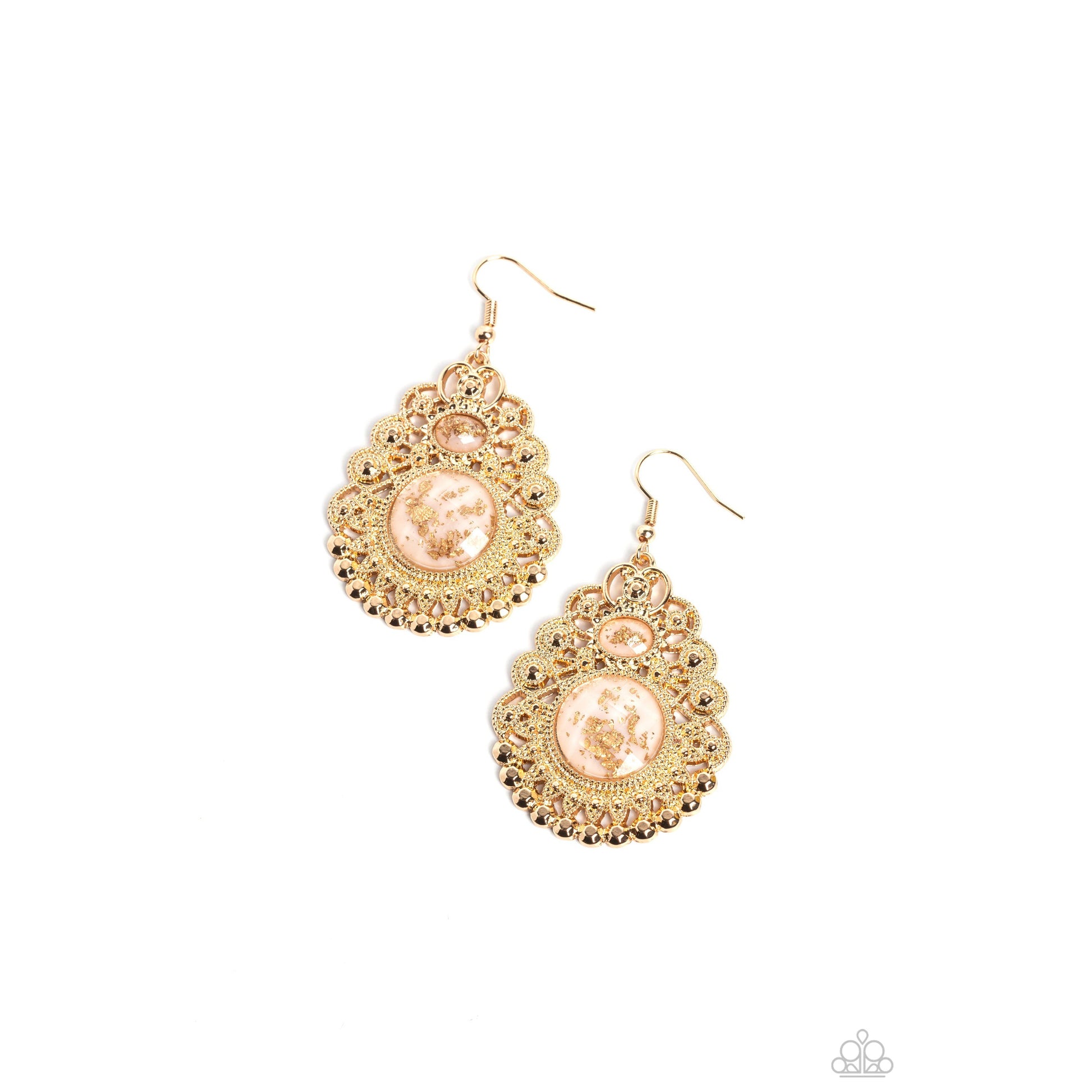 Welcoming Whimsy - White & Gold Earrings - Bling by Danielle Baker