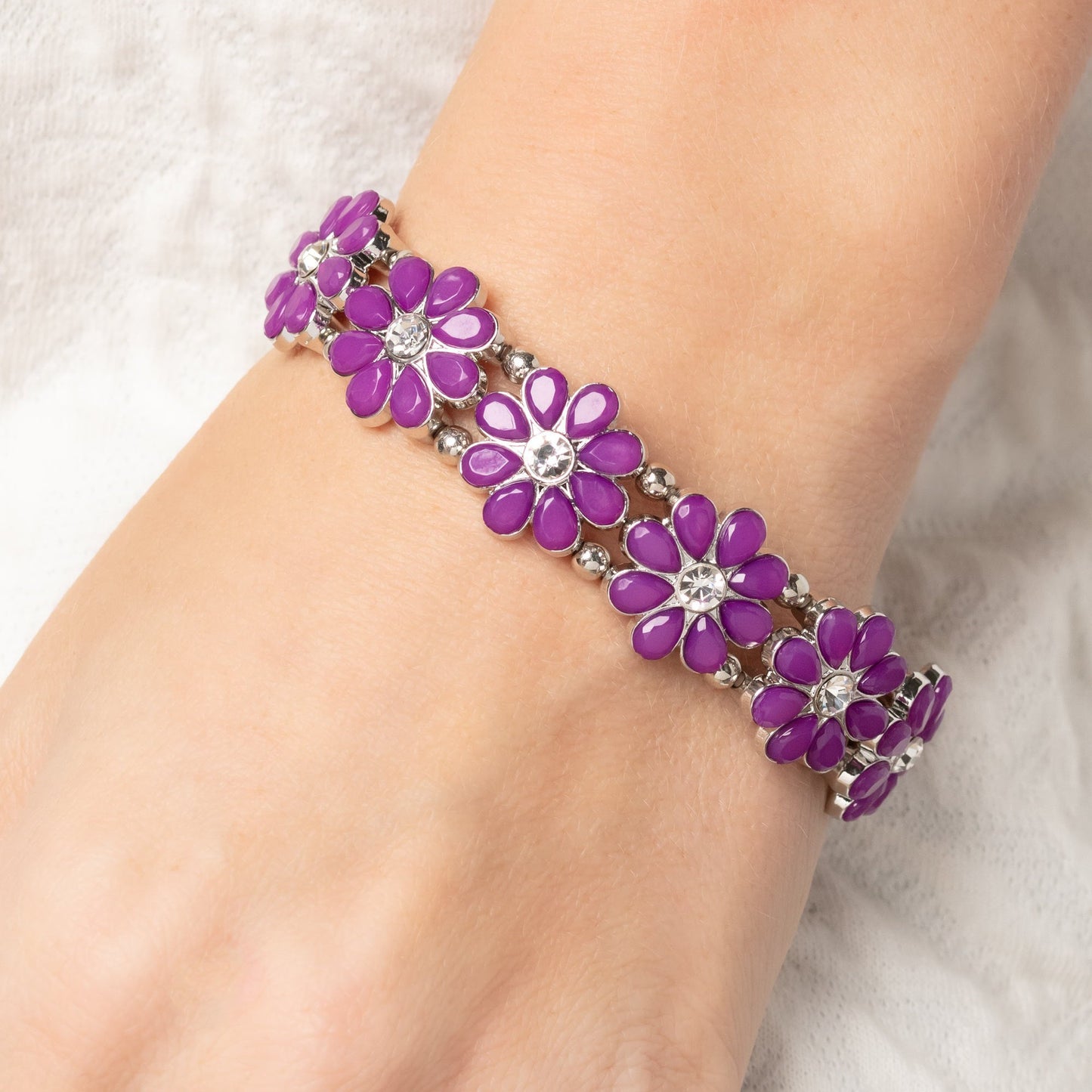 Hawaiian Holiday - Purple Floral Bracelet - Bling by Danielle Baker