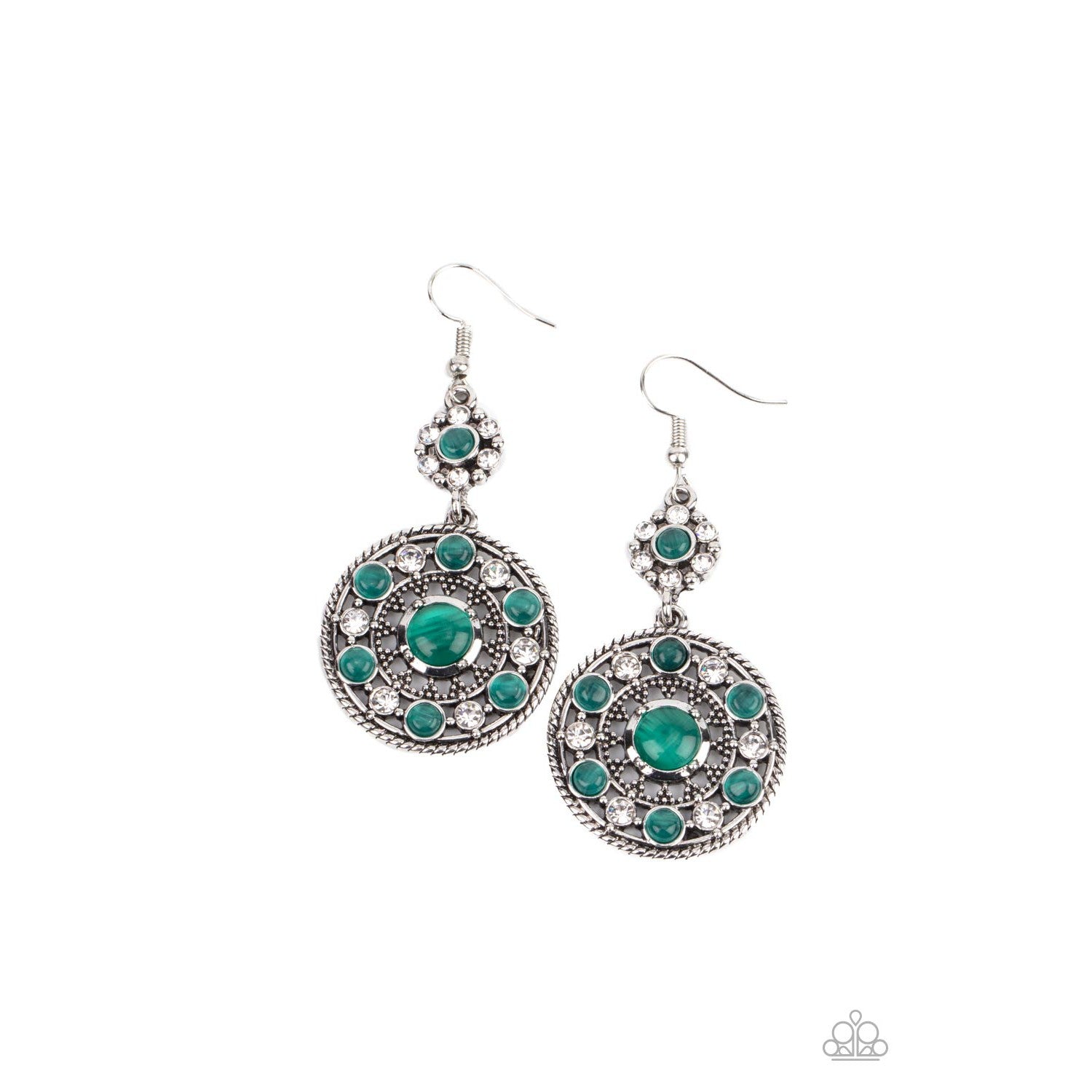 Party at My PALACE - Green Earrings - Bling by Danielle Baker