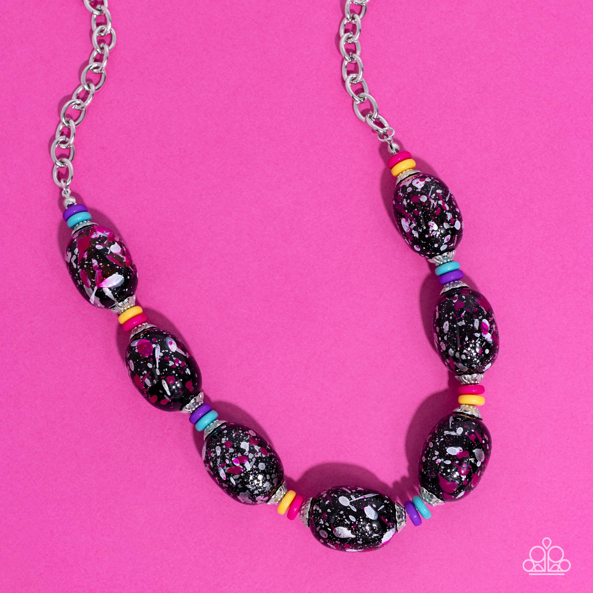 No Laughing SPLATTER - Pink Necklace - Bling by Danielle Baker