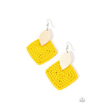 Sabbatical WEAVE - Yellow Earrings - rainbowartsreview by Danielle Baker