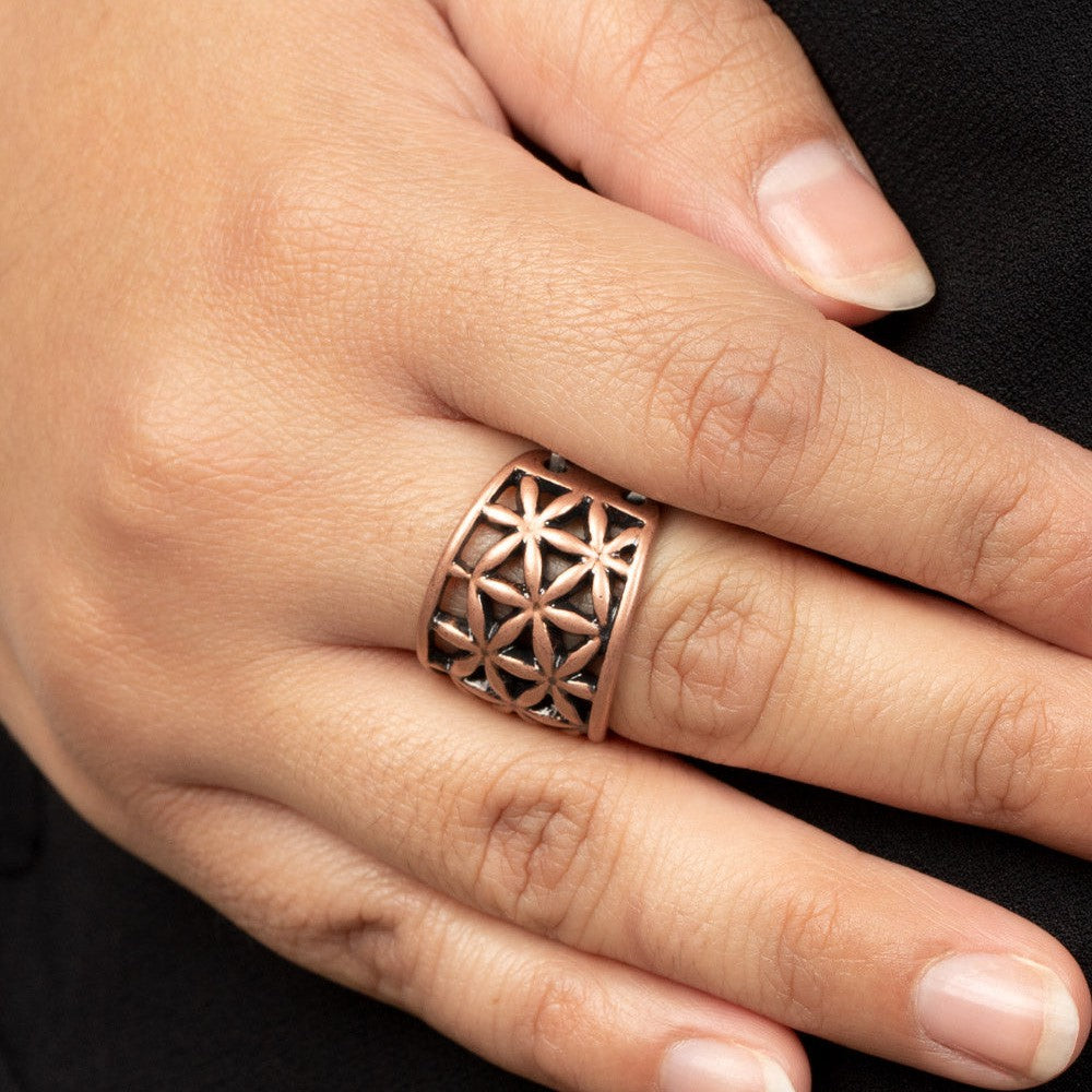 Gardenia Gazebo - Copper  Flower Ring - Bling by Danielle Baker