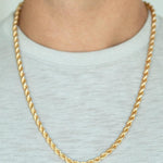 Double Dribble - Gold Rope Chain Men's Necklace - rainbowartsreview by Danielle Baker