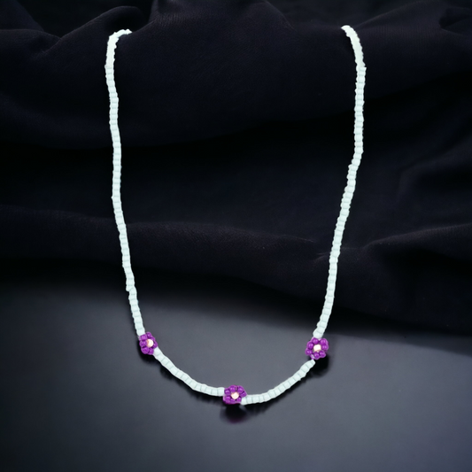 Bewitching Beading - Purple Daisy Necklace - Bling by Danielle Baker