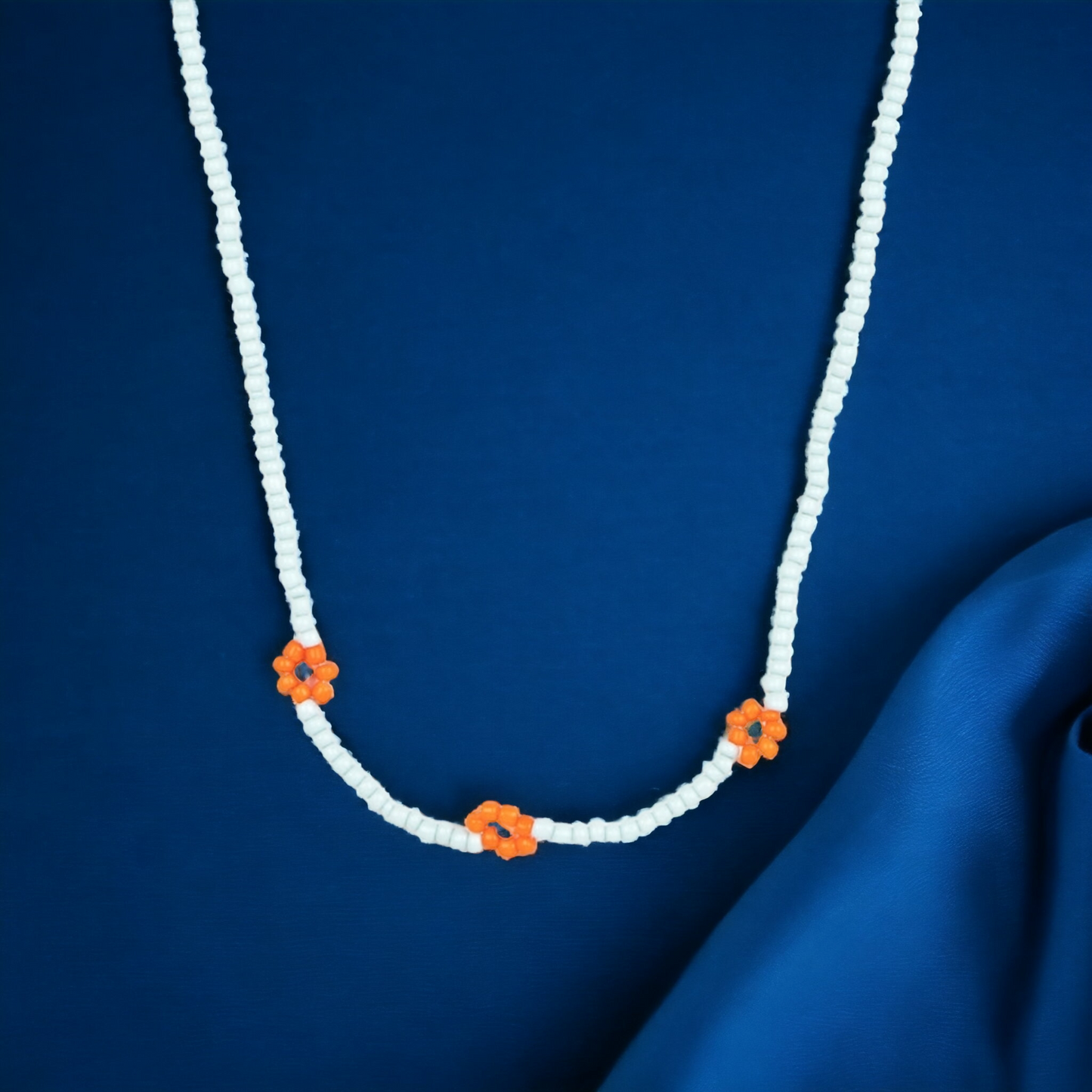 Bewitching Beading - Orange Daisy Necklace - Bling by Danielle Baker