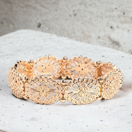 Curly Chic - Gold Filigree Bracelet - Bling by Danielle Baker