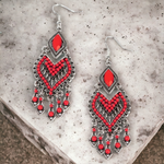 Dearly Debonair - Red Earrings - A Large Selection Hand-Chains And Jewelry On rainbowartsreview,Women's Jewelry | Necklaces, Earrings, Bracelets