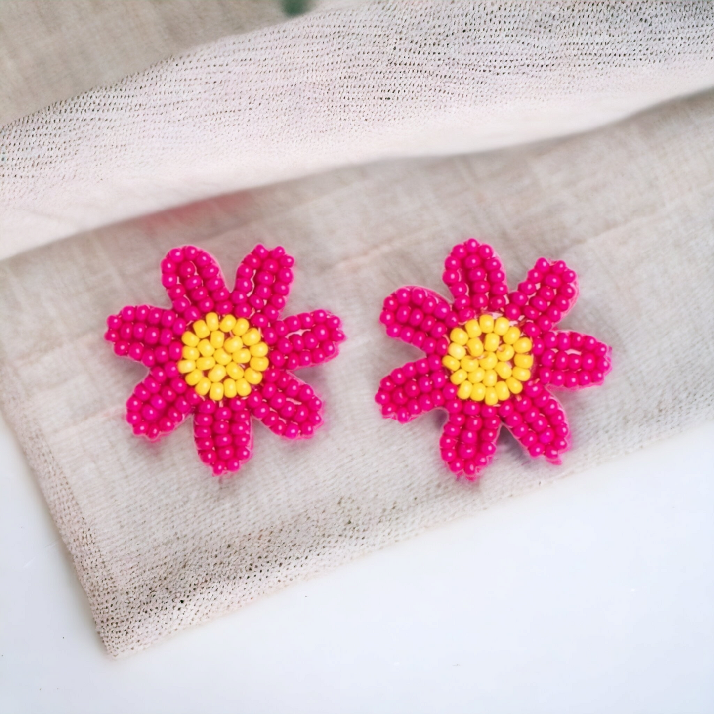 Sensational Seeds - Pink Seed Bead Earrings - rainbowartsreview by Danielle Baker