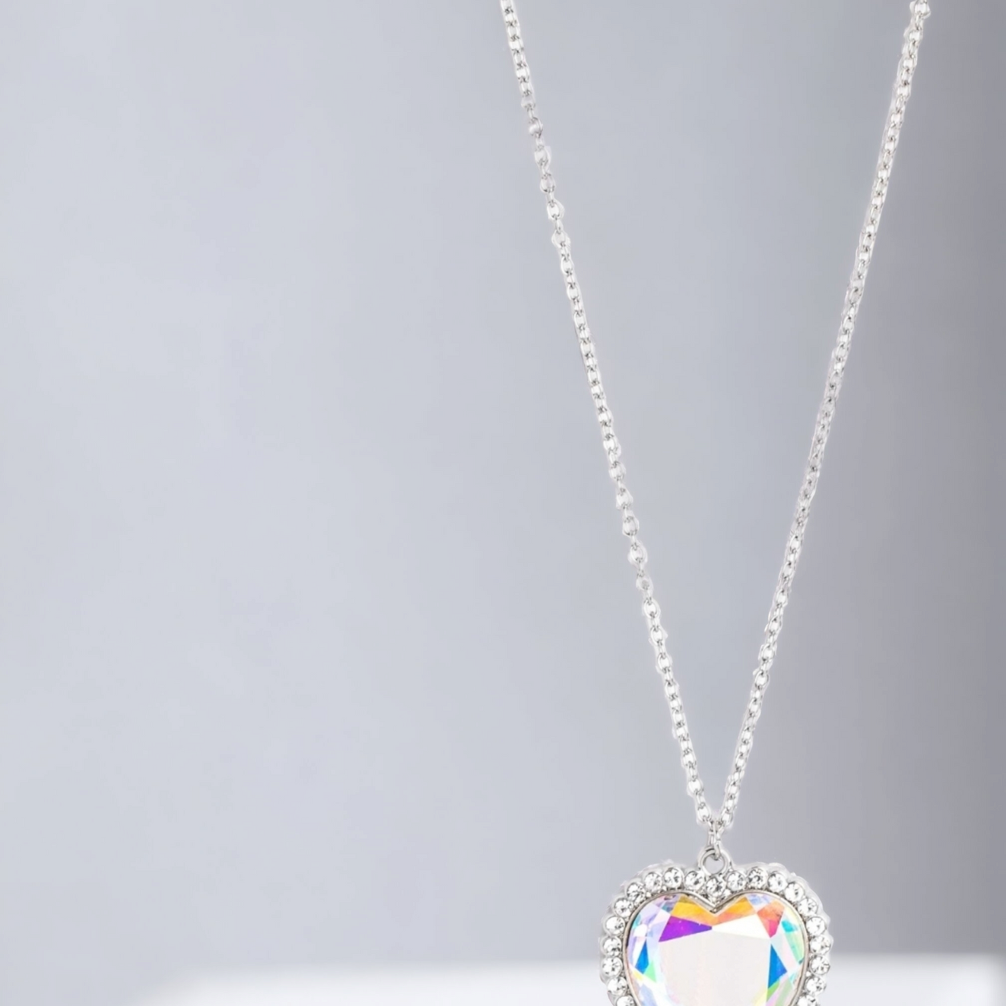 Prismatically Twitterpated - Multi Iridescent Heart Necklace - Black Diamond Exclusive