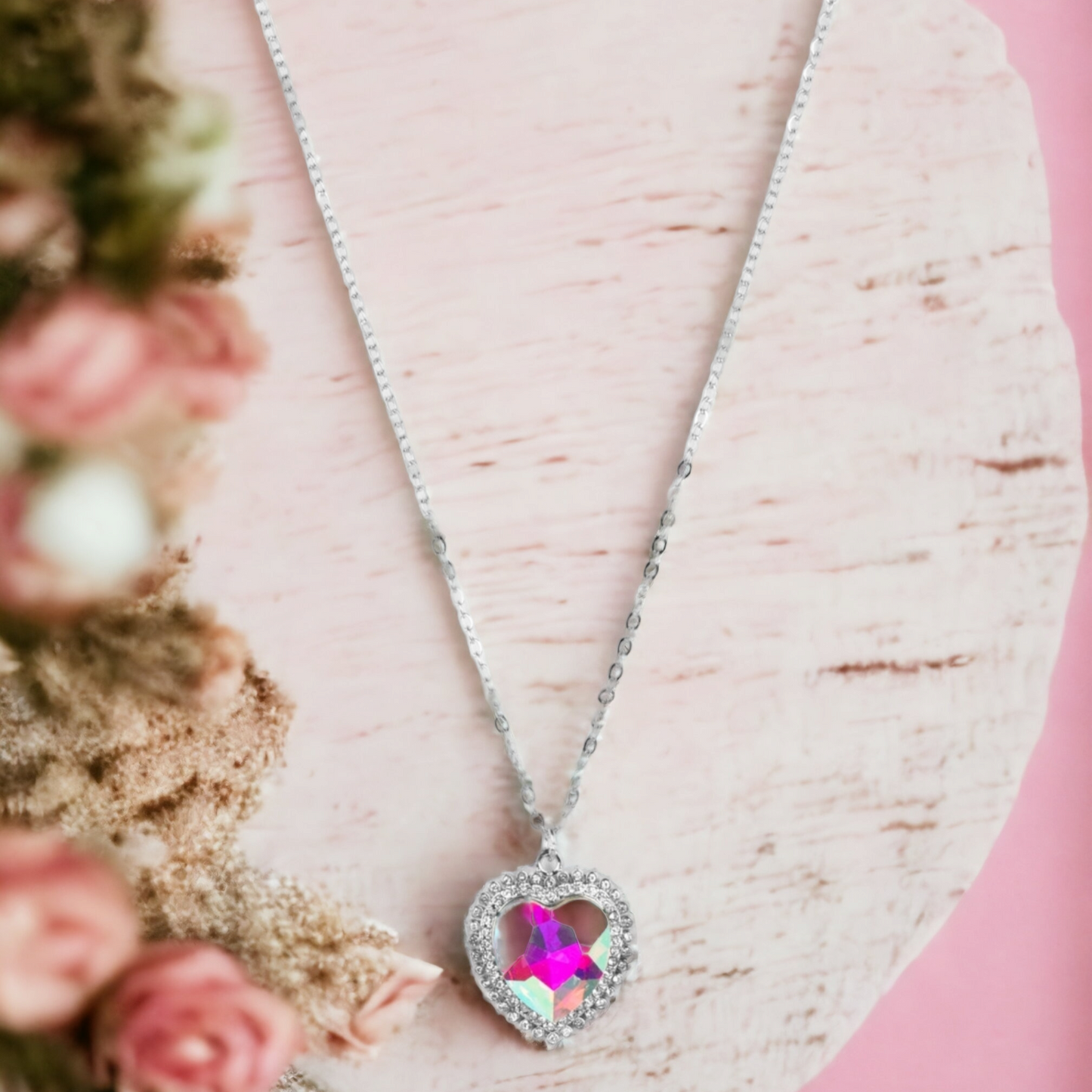 Sweethearts Stroll - Multi Iridescent Necklace- Bling by Danielle Baker