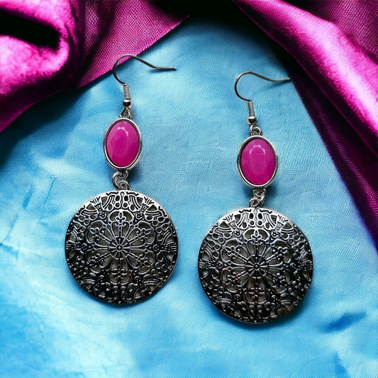 Eloquently Eden - Pink Filigree Earrings - Bling by Danielle Baker