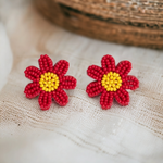 Sensational Seeds - Red Seed Bead Earrings - Bling by Danielle Baker