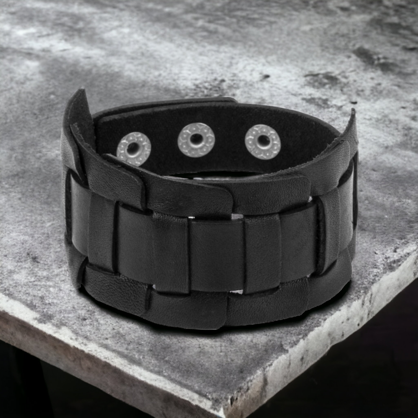 Plainly Plaited - Black Leather Urban Bracelet - Bling by Danielle Baker