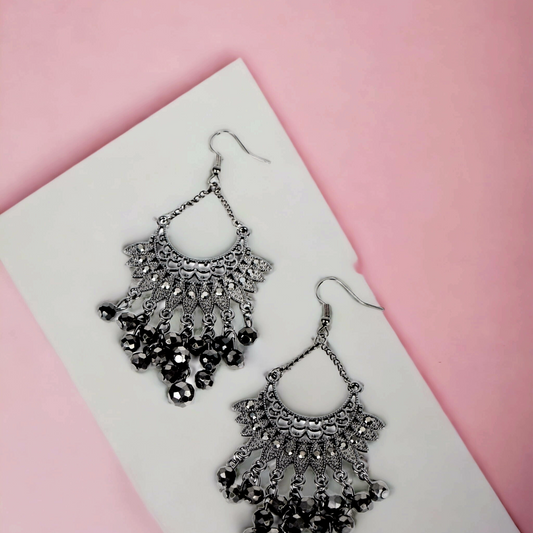 Chromatic Cascade - Black Earrings - Bling by Danielle Baker