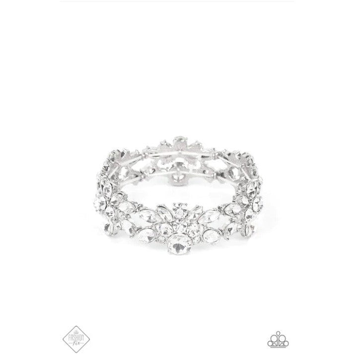 Beloved Bling - White Rhinestone Bracelet - May 2022 Fashion Fix - Bling by Danielle Baker