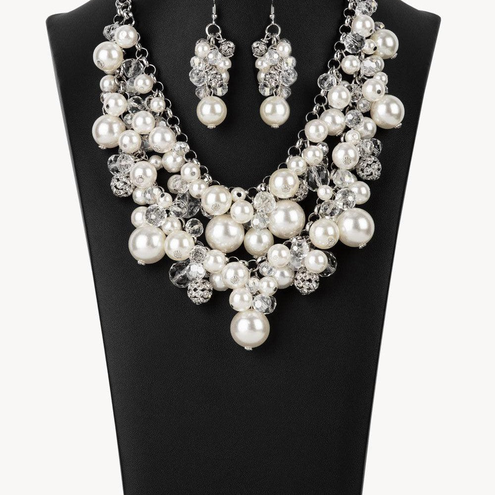 RETIRED VINTAGE- The Janie 2021- Paparazzi Exclusive Zi Collection White Pearl Necklace - Bling By Danielle