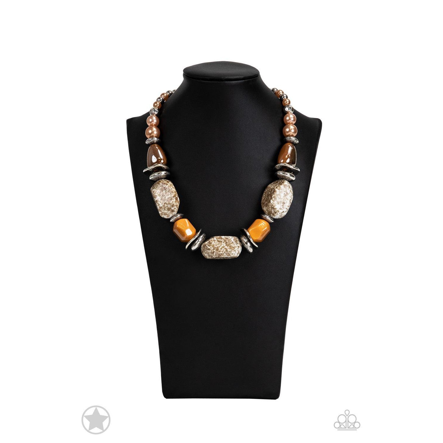 In Good Glazes - Peach Brown Blockbuster Necklace - A Large Selection Hand-Chains And Jewelry On rainbowartsreview,Women's Jewelry | Necklaces, Earrings, Bracelets