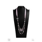 All The Trimmings - Pink Pearl Ribbon Necklace - Bling by Danielle Baker