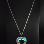 Prismatically Twitterpated - Multi Iridescent Heart Necklace - Danielle Baker's Black Diamond Exclusive