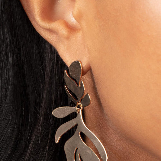 Palm Picnic - Gold Earrings - Bling by Danielle Baker