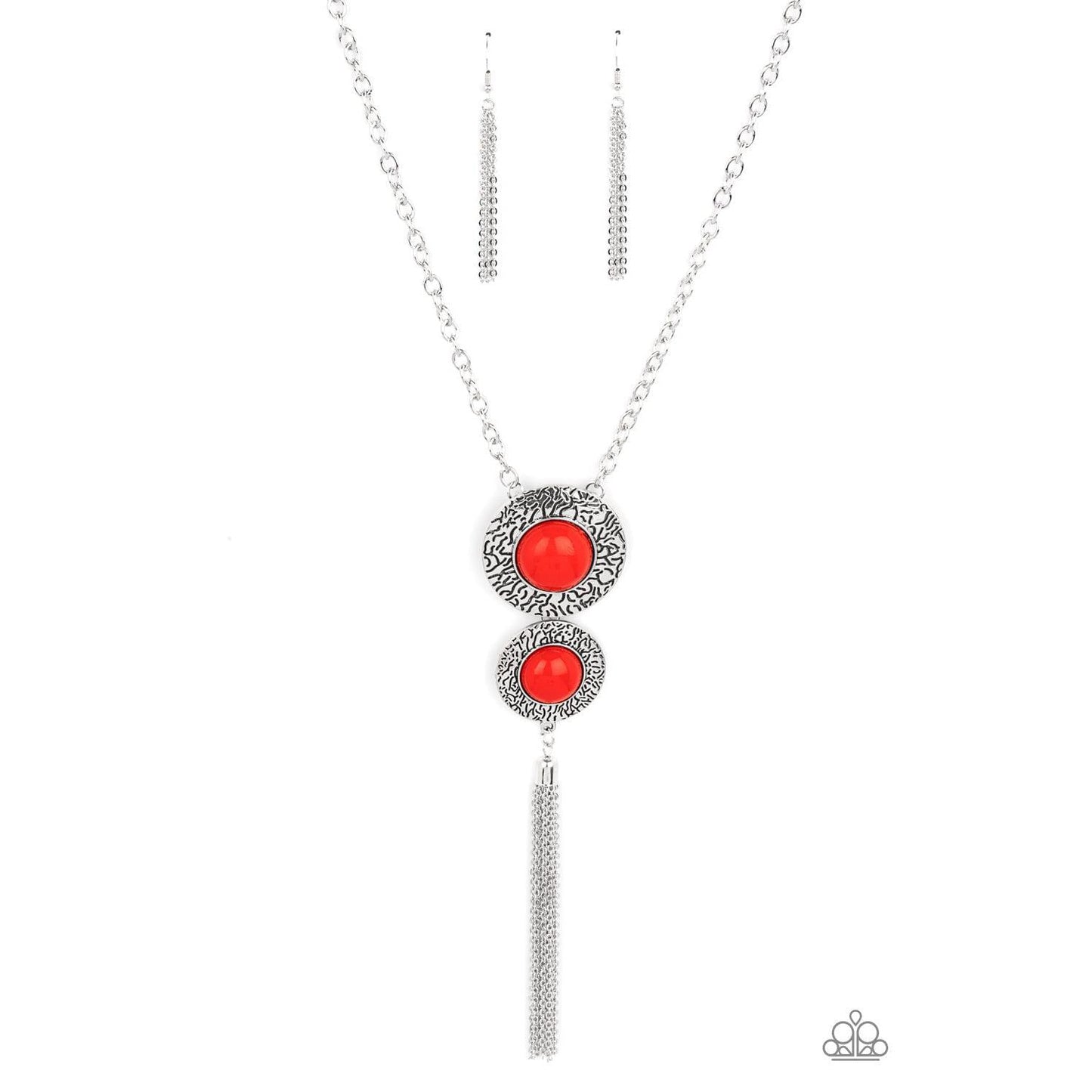 Abstract Artistry - Red Tassel Necklace - rainbowartsreview by Danielle Baker