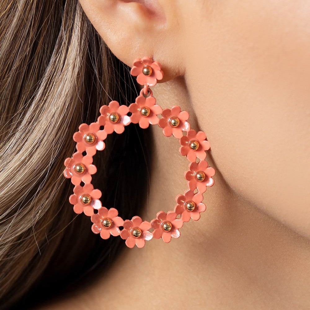Daisy Meadows - Orange Earrings - Bling by Danielle Baker