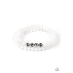 Devoted Dreamer - White LOVE Bracelet - Bling by Danielle Baker
