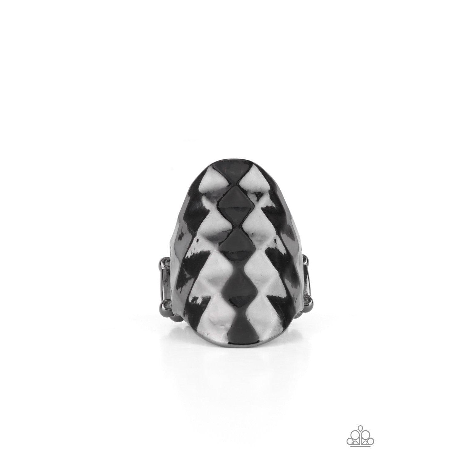 Ferociously Faceted - Black Gunmetal Ring - A Large Selection Hand-Chains And Jewelry On rainbowartsreview,Women's Jewelry | Necklaces, Earrings, Bracelets