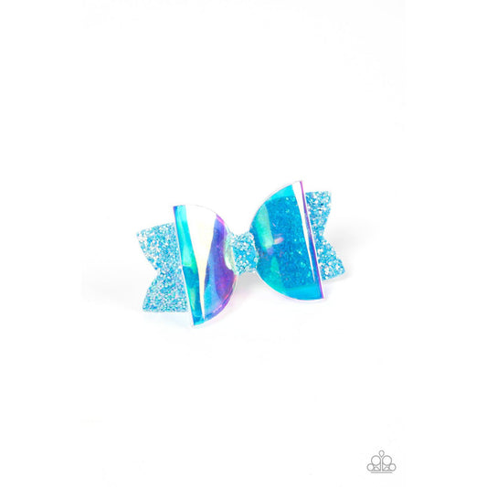 Futuristic Favorite - Blue Iridescent Hair Clip - rainbowartsreview