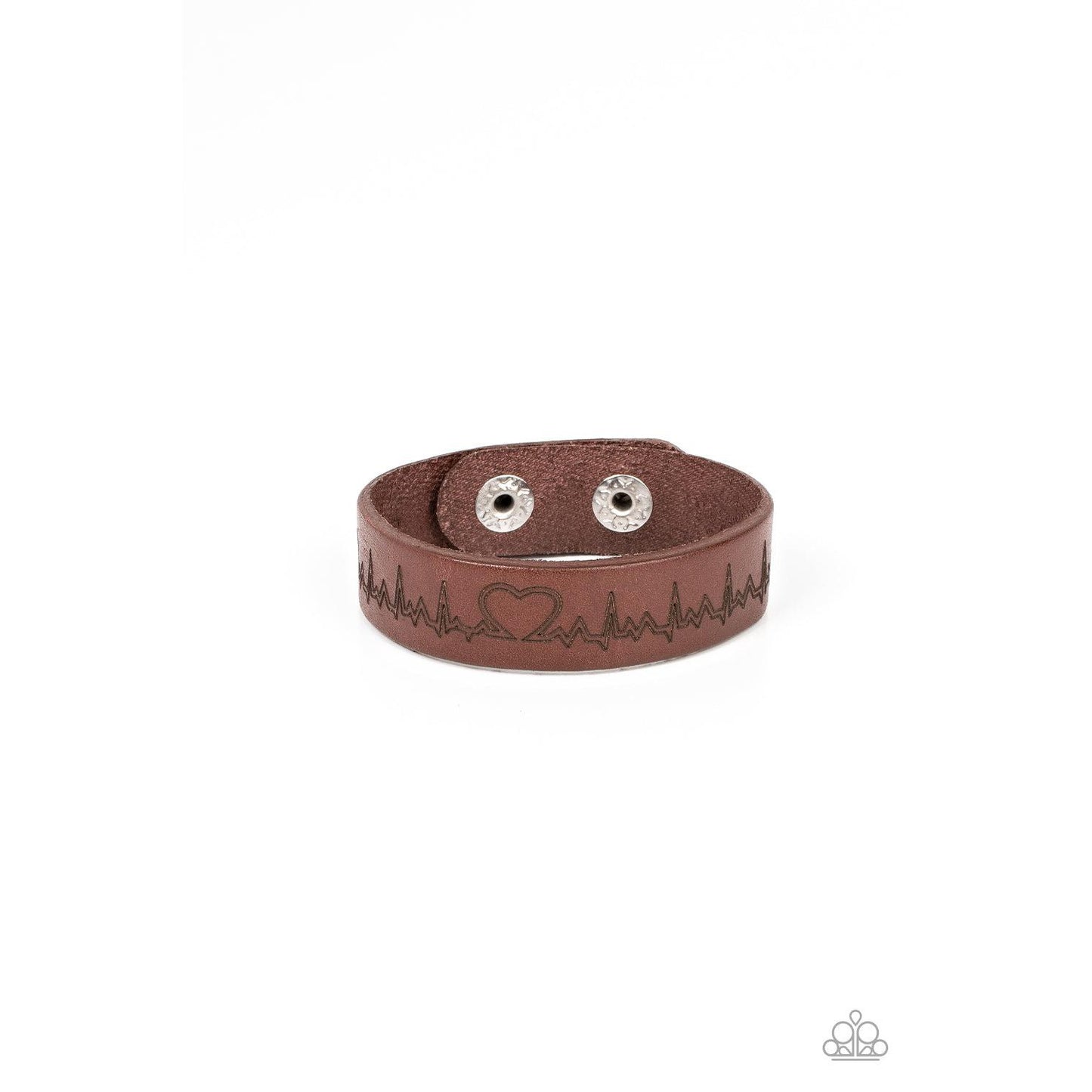 Haute Heartbeat - Brown Heartbeat Leather Bracelet - Bling by Danielle Baker