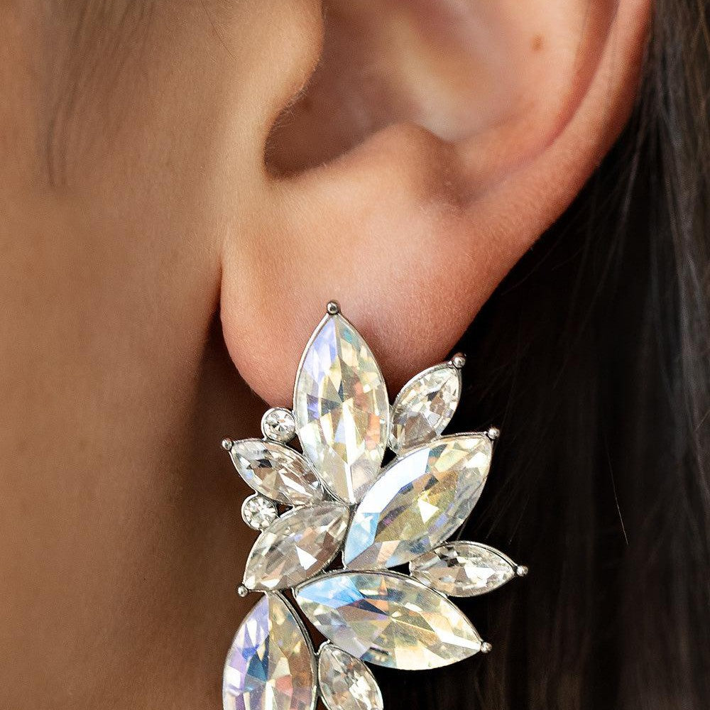 Instant Iridescence - White Iridescent Earrings - Bling by Danielle Baker