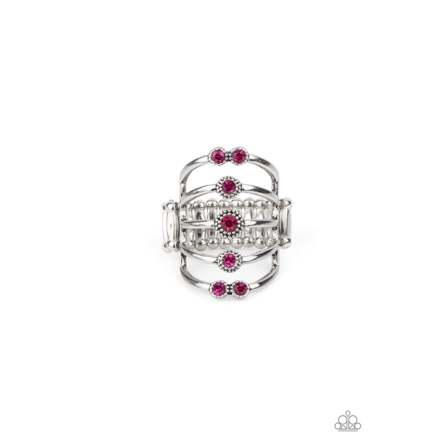Layer On The Luster - Pink Rhinestone Ring - Bling by Danielle Baker