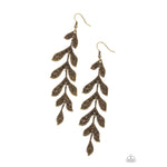 Lead From the FROND - Brass Leaf - Paparazzi Accessories Earrings