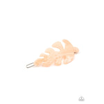 Leaf Your Mark - Pink Acrylic Leaf Barrette - Bling by Danielle Baker